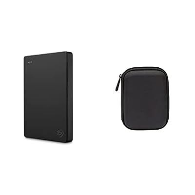 Seagate Portable 1TB External Hard Drive HDD USB 3.0 for PC Laptop and Mac (STGX1000400) & Amazon Basics External Hard Drive Portable Carrying Case