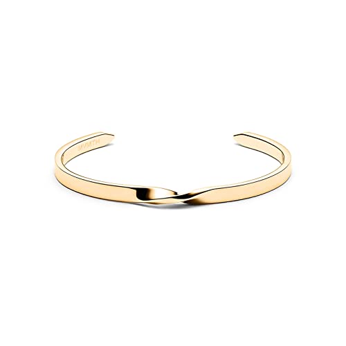 Mvmt Women's Twist Cuff Bracelet | Stainless Steel Open Cuff | Gold #TOP3