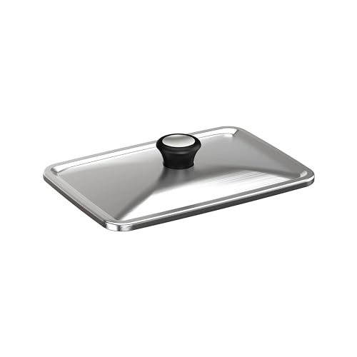 Tefal OptiGrill Zubehör Edelstahl-Deckel, kompatibel mit Tefal Backschale, zum Warmhalten, schnelles Kochen, spülmaschin...