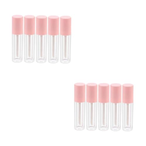 Healeved 1 Juego Embotellado Brillo De Labios De Gelatina Estaño Bálsamo Balsamo Labial Labiales Botella Vacía De Brillo De Labios Botellas De Esmalte De Labios Visibles Abs Rosa 5 Piezas
