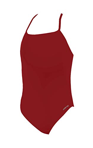 ARENA Girl's Mast Jr Open Back MaxLife Youth One Piece Swimsuit, Red, 12Y/28