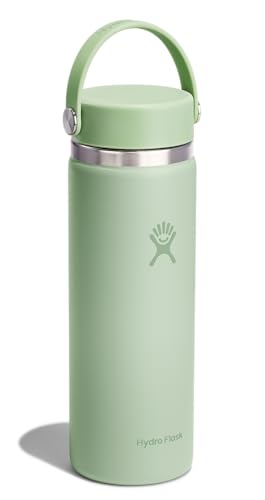 Image of Hydro Flask Water Bottle - Insulated Stainless Steel - Wide Mouth Flex Lid, Non Spill, Leakproof and Refillable in 20 Oz Aloe Green