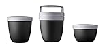 Mepal 3-Piece Limited Edition Black Lunch Pot Set Ellipse Lunch Box Food Container Travel Mug Black Edition