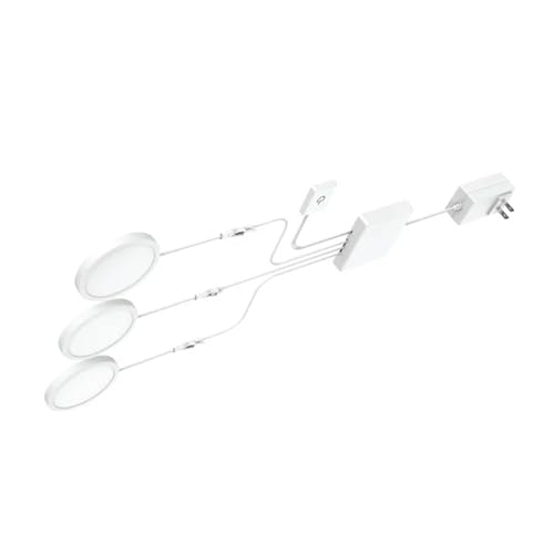 GE LED Plug In Slim Puck Light with Plastic Housing, Easy Tap Controller, and Ultra Slim Profile for Under Counter Fixtures, White