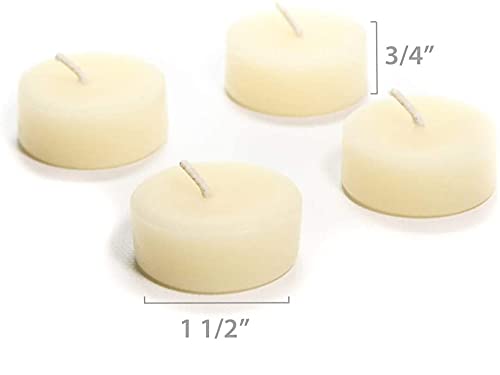 100% Pure Raw Beeswax Tea Lights Candles Refills (no Cup) Organic Hand Made, IVORY (12 Pack)