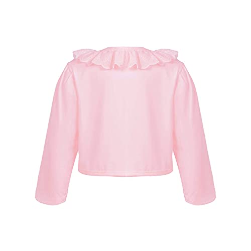 Kid Girls Little Lace Bolero Cardigan Shrug Beaded Cotton Flower Long Sleeve Shrug Sweater with Pearls2