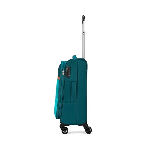 Image of Skybags Genesis Cabin Soft Luggage (55 Cm) | Soft Luggage Trolley with 8 Wheels and 3 Digit Combination Lock| Teal | Unisex
