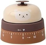 Timer créatif, minuterie de la Cuisine, Gestion du Temps de Cuisson du Temps, minuteur de Cuisine mécanique, coulage de 60 Minutes à 360 ° Count-coude (Couleur: Rose) (Color : Brown)