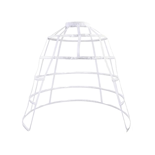 iHUFeather Victorian Petticoat Hoop Skirt Women Adjustable Bustle Cage Skirt for Wedding Party
