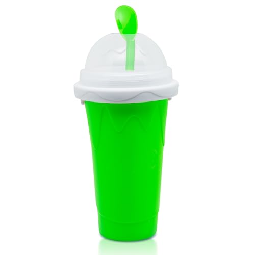 Frozen Magic Slushy Maker Cup, Slushie Cups Maker, Milk Cola Squeeze cup, Magic Quick Freeze Cup, Cooling Cup, Smoothies Cup Ice Cream Machine with Lids and Straws for All Age (green) by Generic - Image 5