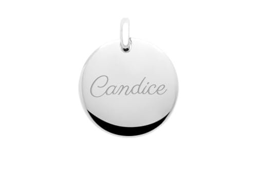 Pendentif Argent 925 Gravé Tata Gisèle - Cadeau Médaille Bombée en Velours
