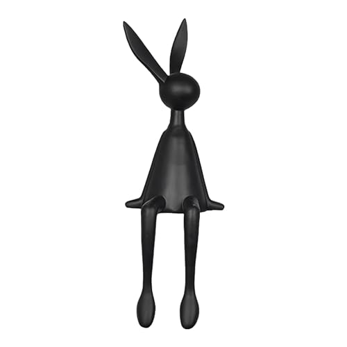 Estatua de conejo sentado, conejo sentado en un estante | Escultura de conejo sentado para decoración del hogar, adorno de figura abstracta, figura de conejo de pie para estudio de casa, mesa,