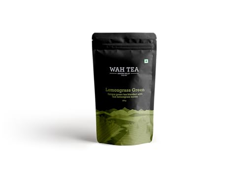 Image of Wah Tea Lemongrass Green Tea Loose Leaf - Fresh Citrus & Herbal Blend | Antioxidant Rich Detox Tea | Digestive Support | Refreshing Natural Wellness Brew | 100g