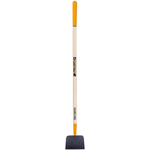 True Temper 2683200 7 in. Forged Sidewalk and Ice Scraper with 48 in. Hardwood Handle with Cushion Grip 7-Inch Black/Gray