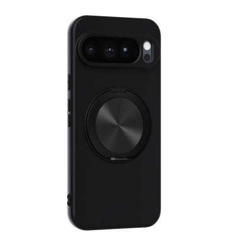 TRIPLE RIVER�EFor Pixel11 Pro XL �P�[�X �ϏՌ� �J�o�[ TPU �\�t�g�P�[�X �����O�t�� �X�^���h�@�\ For �s�N�Z��11 �������(�u���b�N)