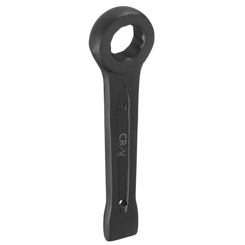 sourcing map Slogging Box End Striking Ring Wrench 21mm Metric CR-V Steel 12-Point Flat Strike Wrench Baking Paint Single Head Spanner Hand Tool for Mechanical Automotive Repair