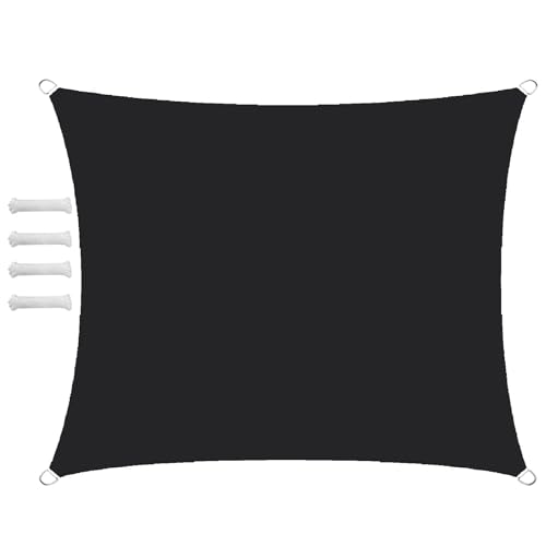 Auvent pare-soleil extérieur voile imperméable rectangle noir 4 x 5 m - 2