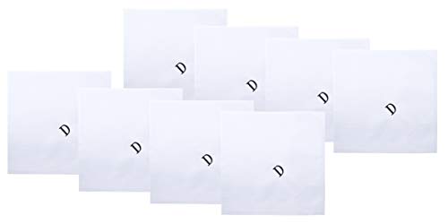 Image of Retreez 8 Pc Pure Cotton Initial Monogrammed Men's Handkerchiefs Hanky Gift Set