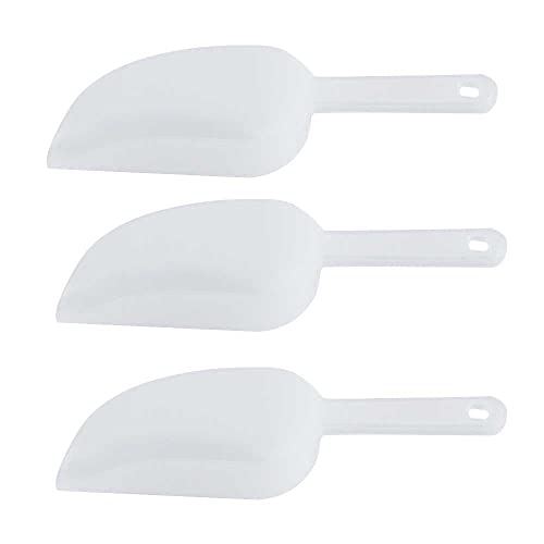 Lot de 3 pelles à mesurer en plastique transparent pour bac à glaçons, farine, bonbons, desserts, céréales, desserts