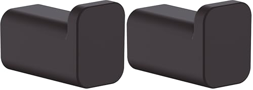 hansgrohe AddStoris - Handtuchhaken, Handtuchhalter, Bademantelhaken, verdeckte Befestigung, Badezimmer Zubehör, Mattschwarz, 41742670 (Packung mit 2)