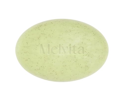 Melvita – Glättende Peelingseife – L’Or Végétal – Peelt und verfeinert das Hautbild – für trockene Haut – Kastanienblattextrakt, Mandelschalen – 12 g