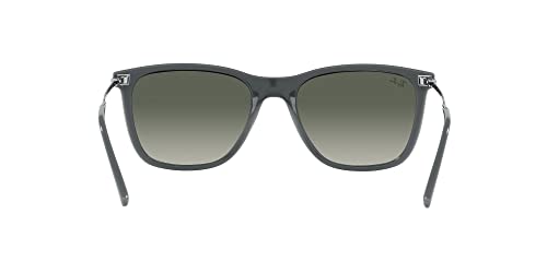 Image of Ray-Ban Unisex Sunglasses Black Frame, Blue /Grey Lenses, 56MM