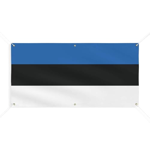 Drapeau de l'Estonie 6 oeillets grand pavillon 190x380cm pour célébration et mât public