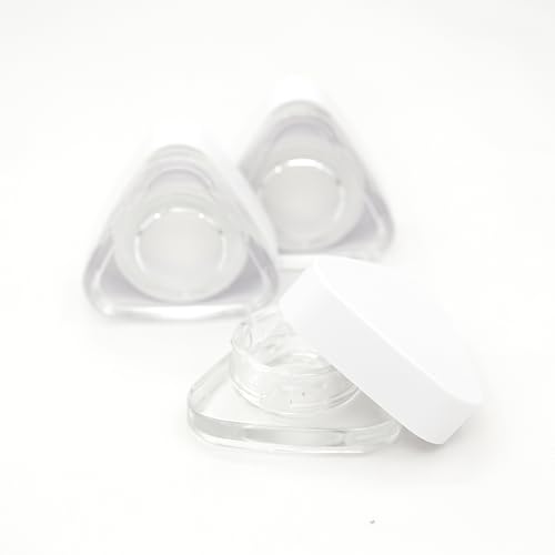 Child Proof 5ml Triangle Jar Glass Containers (60 Pack) - Triangle Jars (White Lid)