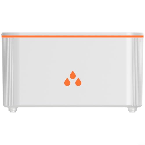 HOHOVYVY Difusor de aroma de llama humidificador con iluminación LED de 7 colores y efecto de llama de ABS, PP y silicona para dormitorio o sala de estar (blanco)