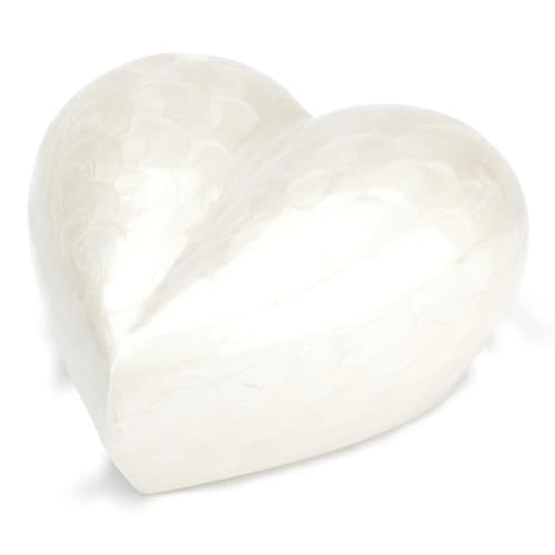 Urns UK Margate Aluminiumurne in Herzform, 12.7 cm, perlmuttfarben