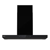 Hisense CH9T6226B - Cappa aspirante 90 cm, 446 m³/h, classe A+, sincronizzazione H2H, sensore aria pura, funzione Boost, efficienza energetica A+, controllo touch, allarme filtro, nero