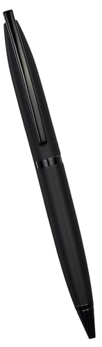 Image of amazon basics Elegant Ballpoint Pen with Classy Stainless Steel Body (Vintage Black, Blue Ink)