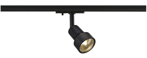 SLV PURI | LED Schienen-Strahler, Dreh- und schwenkbarer 1-Phasen-Strahler, Deckenstrahler, Deckenleuchte, Schienensystem, Innenbeleuchtung | GU10, inkl. 1Phasen-Adapter, Schwarz