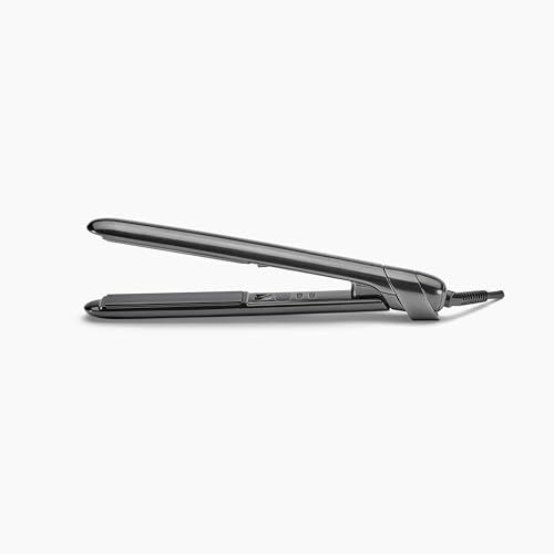 BaByliss Titanium Shine Hair Straightener 24mm Titanium Ceramic Plates with Ionic Technology 5 Heat Settings 150230C Fast Heating Multi-Voltage Use Gray (ST620SDE) (UAE Version)