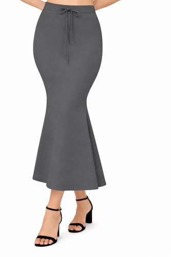Image of Women's Seamless Cotton-Blend Saree Shapewear Petticoat - High-Waist Underskirt (S-XXL) - Fish-Cut, Breathable & Stretchable for Daily, Party