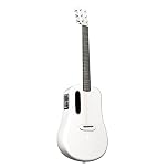 LAVA ME 3 Smart Guitar, Carbon Fibre Acoustic Guitar with Tuner, Multiple Performance Effects, Suitable for Beginners, Adults, Real Travel Guitar (White 36 Inch Piano Bag)