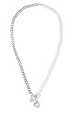 PacSun Playboy Men's Pearl Necklace - Silver