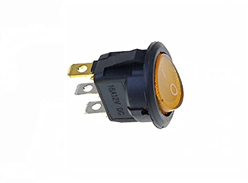 Interrupteur à bascule LED 12V 20A jaune en lot de 5 pour circuits auto et bateau