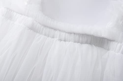 Lzh Baby Girls Layered Dress Tulle First Birthday Dresses For Girls Toddler Princess Sleeveless Tutu Dress White #TOP3