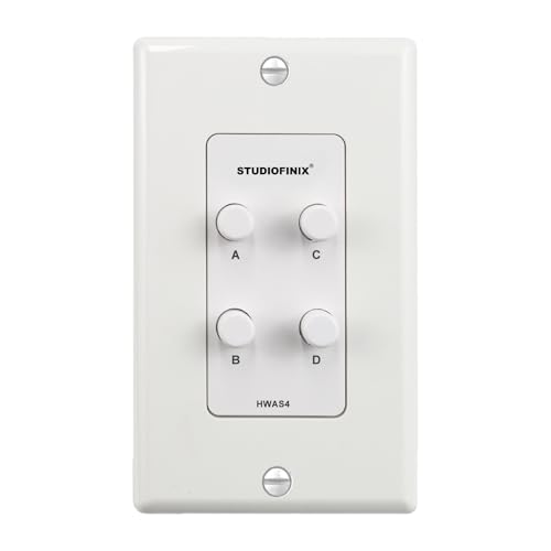 STUDIOFINIX In-Wall 4-Zone A/B/C/D Speaker Selector Switch