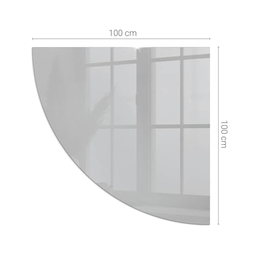 Verre trempé de cheminée rond 100x100 cm gris clair pour sol