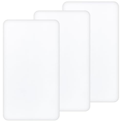 Yukkidds Next to Me Crib Sheets 83x50cm Fitted 3 Pack Baby Bedside Crib Sheets Ultra Soft&Breathable Microfiber Baby Cot Bedding Sheets White