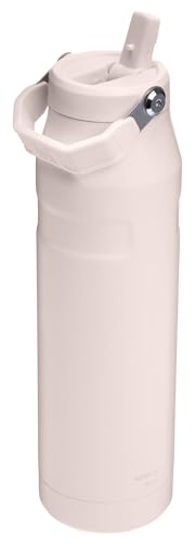 Image of Stanley IceFlow Flip Straw 2.0 Water Bottle 36 oz | Built-In Straw with Larger Opening | Lightweight and Leak Resistant | Insulated Stainless Steel | BPA-Free | Rose Quartz
