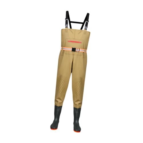 Zani Puff Fishing Chest Wader - Cotton Waterproof Overalls with Boots, 120cm (47.2 inch) Length for Agriculture & Outdoor Work, Khaki