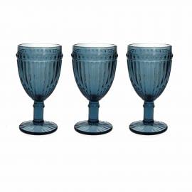Tognana Dorico Set 3 Calici In Pasta Di Vetro Blu Cc 310