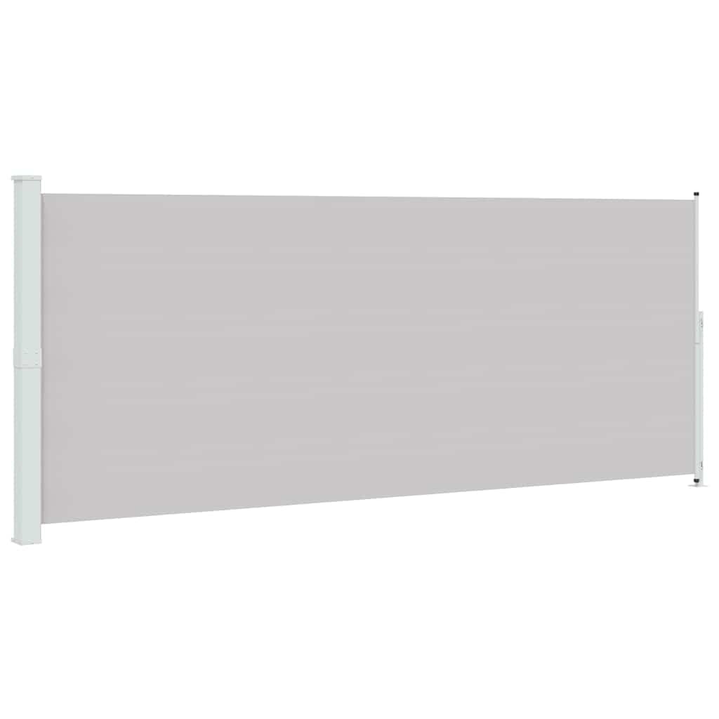 vidaXL Grey Patio Retractable Side Awning - UV-Resistant and Water-Proof Fabric, Powder-Coated Steel, Wind and Sun Shield