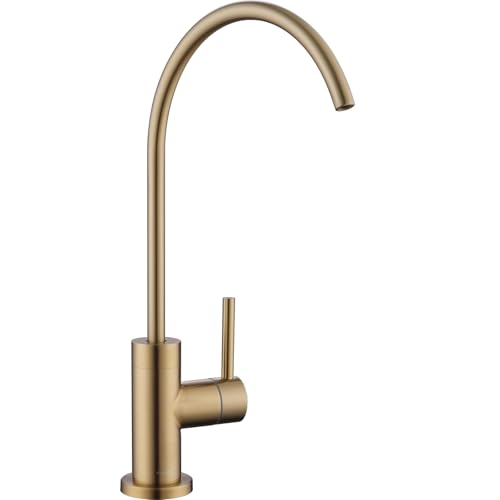 AguaStella AS09CPB Champagne Bronze Stainless Steel Kitchen Water Filter Faucet RO Faucet for Most Reverse Osmosis Units or Water Filtration System in Non-Air Gap
