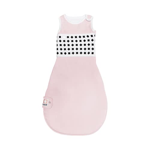 Image of Nanit Breathing Wear Sleeping Bag – 100% Cotton Baby Sleep Sack - Works with Nanit Pro Baby Monitor to Track Breathing Motion Sensor-Free, Real-Time Alerts, Size Small, 3-6 Months, Blush Pink