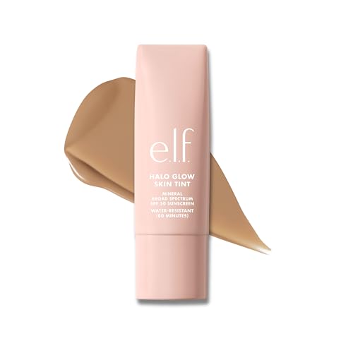 e.l.f. Halo Glow Skin Tint SPF 50, Tinted Moisturizer For Light, Buildable Coverage, Creates A Natural Glow, Vegan & Cruelty-Free, 8 Medium Neutral