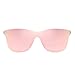 Rimless Mirror Wayfarer Sunglasses One Piece Frameless Eyeglasses Men Women (Transparent / Polarized Pink)